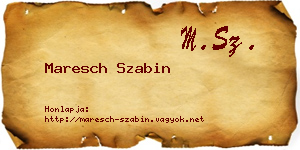 Maresch Szabin névjegykártya